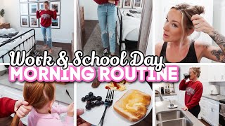 WORK & SCHOOL DAY MORNING ROUTINE // mom of 3