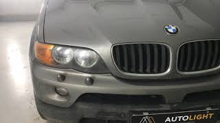 BMW X5 Замена штатных выгоревших линз на Hella 5R
