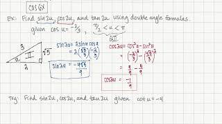 Precalc 5 5D Double Angle Formulas