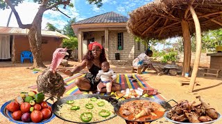 No Oil Turkey Stew |Celebrating First Ceiling Board Purchase in My African Village Home