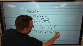 How to Evaluate Composite Functions: (g ○ h ○ f)(1)