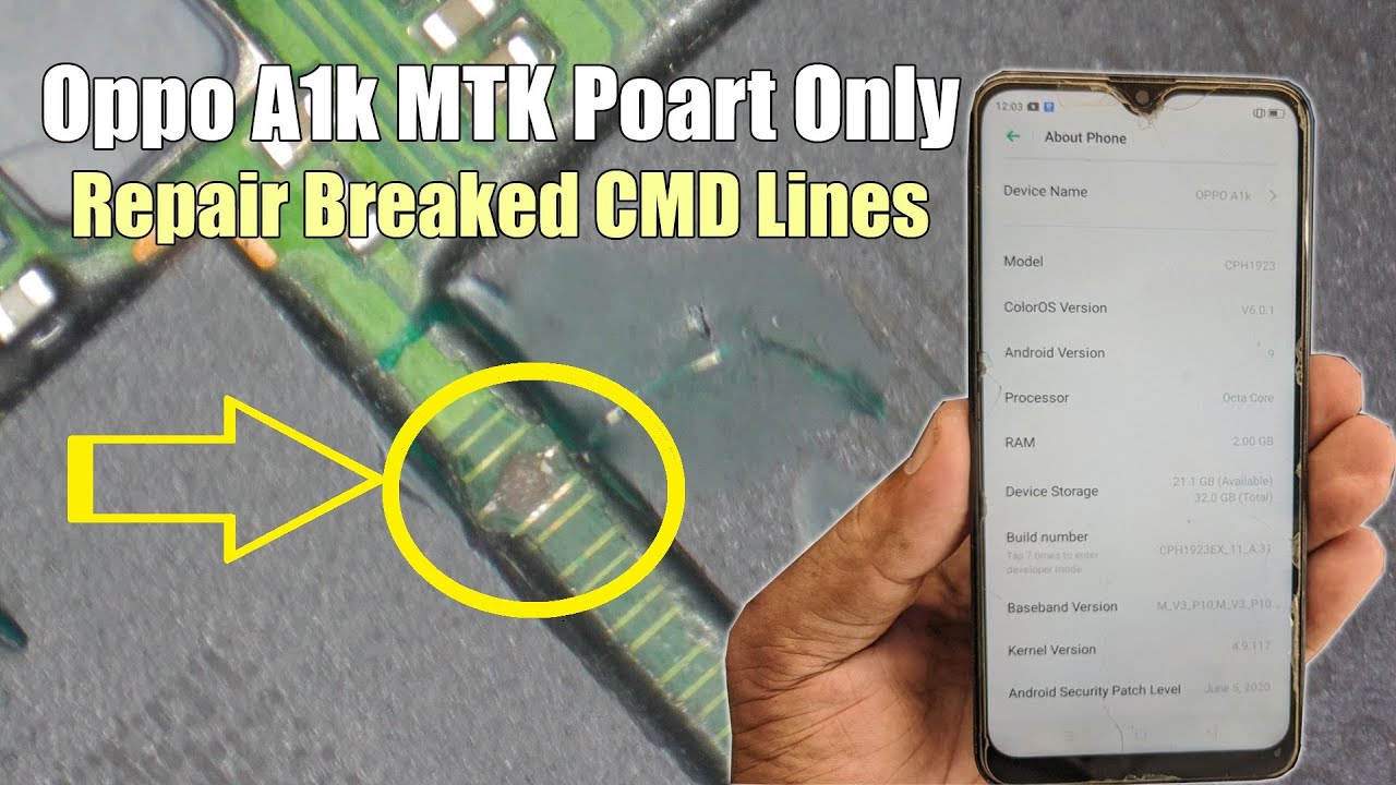 Oppo A1k Dead After Test Points Only MTK Port Repair CMD Point