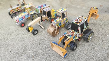 Hoe maak je thuis een JCB van Matchbox | DIY JCB graaflaadmachine | Mini JCB wetenschapsproject