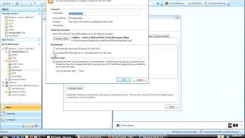 Subscribing to RSS feeds in Outlook 2007