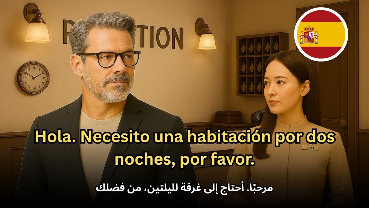 ابدأ في فهم الإسبانية بسهولة وسرعة مع هذا الحوار 🔥 حجز غرفة في الفندق