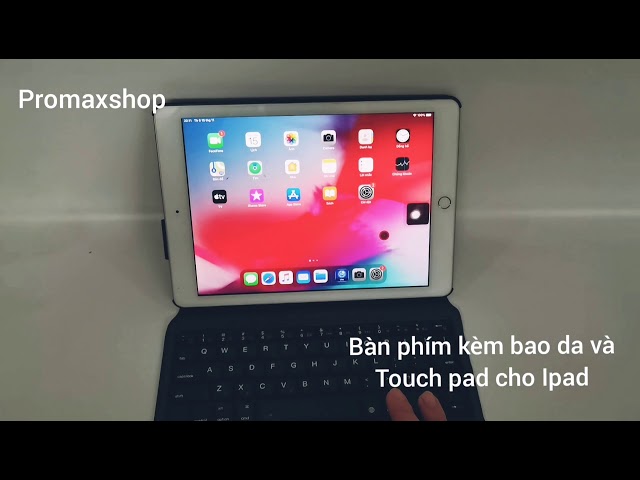 Bàn phím Bluetooth cho iPad 9.7/2018/2017/Air2/Air10.5/Pro 10.5 có touchpad kèm bao da Promax T1091