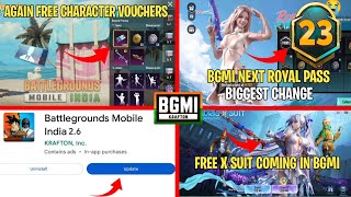 BGMI NEW RP BIGGEST CHANGE ? BGMI 2.7 UPDATE FREE CHARACTER VOUCHER EVENT & NEW X SUIT | M23 RP DATE