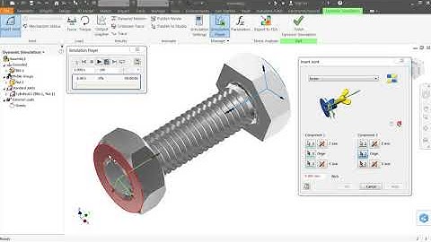 Autodesk Inventor Tutorial Bolt and Nut Animation (Dynamic Simulation)