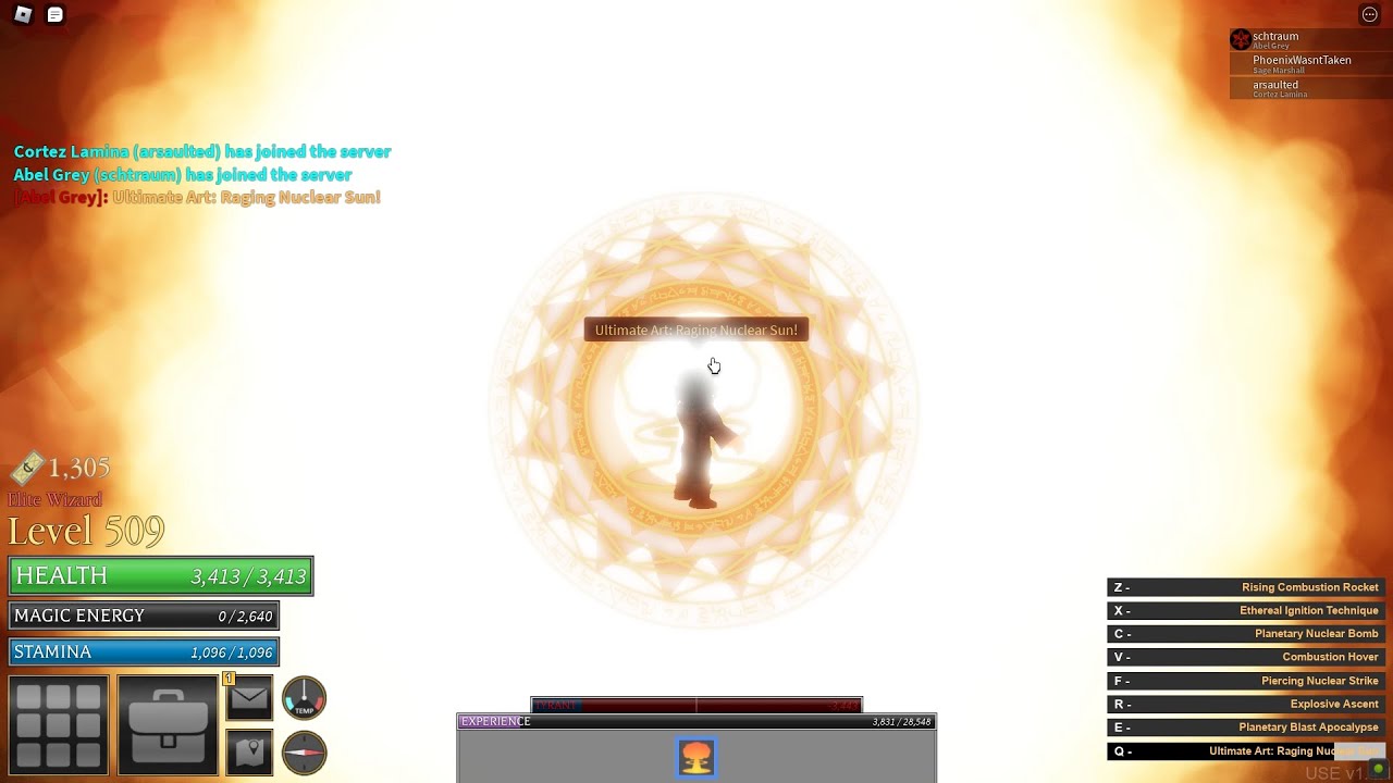 Level 500 Explosion Magic VS David Silver + Minotaur (World of Magic) ROBLOX