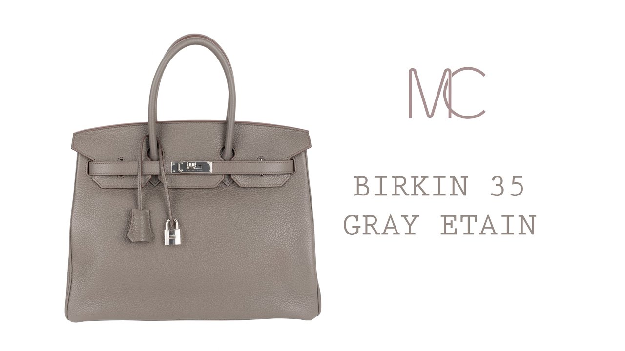 gray hermes bag