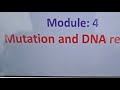 Mutation and DNA repair