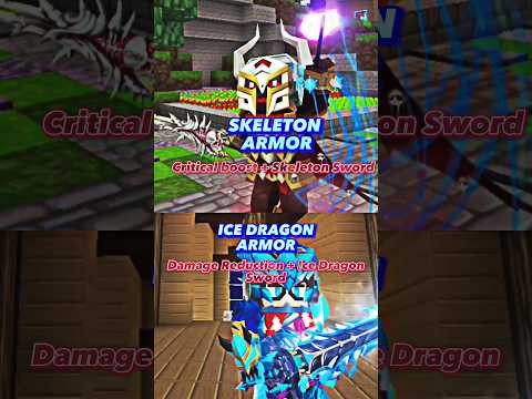 Skeleton Armor Vs Ice Dragon Armor Skyblock Blockman Go!