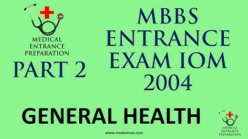 General Health MCQs - MBBS Entrance Exam - IOM 2004  Part 2
