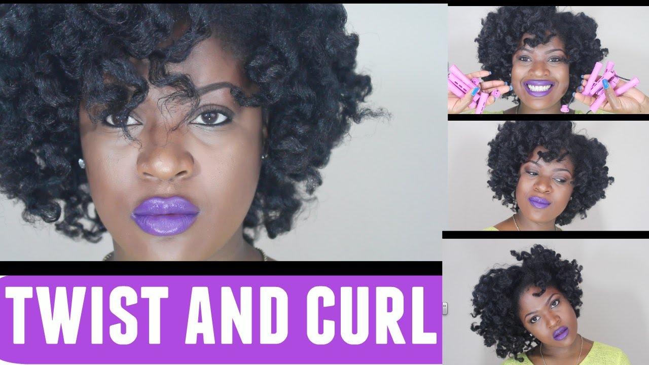 Dry Twist Curl Tutorial With Perm Rods On Natural Hair Youtube