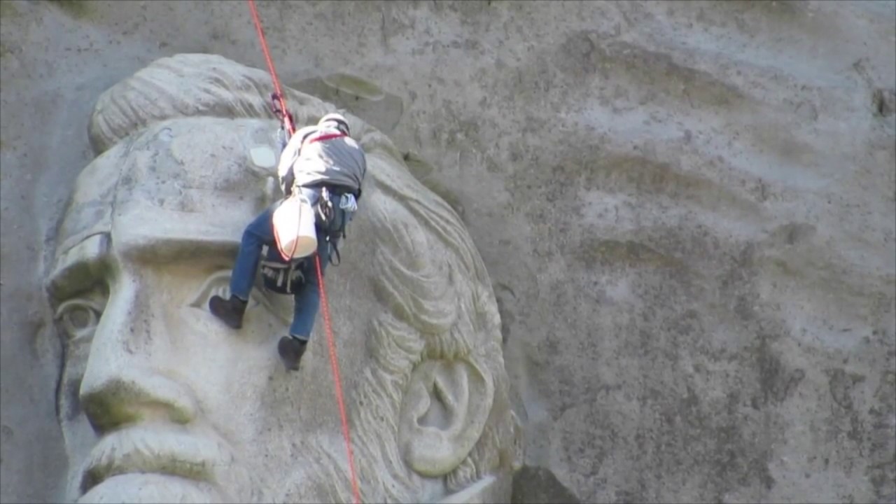 Stone Mountain Carving Men Working On It