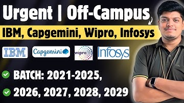 🔥IBM, Capgemini, Infosys, Wipro Direct Hiring Started | Off Campus Drive 2021-2025, 2026, 2027-2029