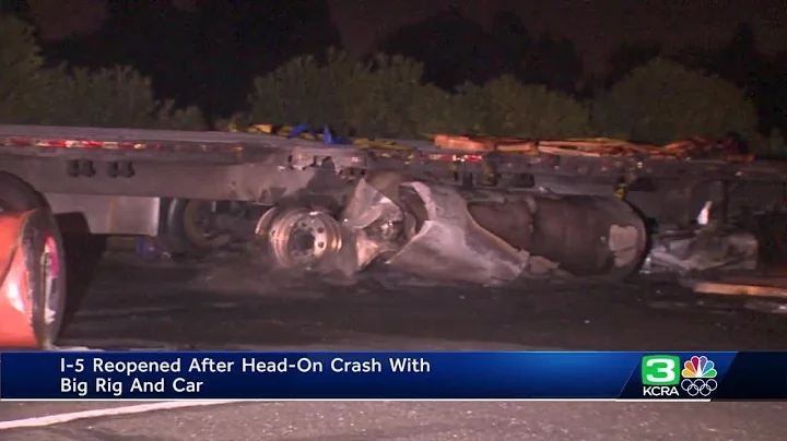 I-5 reopened after head-on crash with big rig and car
