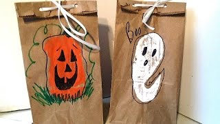 DIY HALLOWEEN STAMPED TREAT BAGS, craft show bags, party bags - make your own stamps