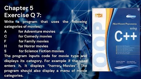 Object-Oriented Programming using C++  Chapter 5 Exercise Question 7|Tasleem Mustafa |Tariq Mahmood
