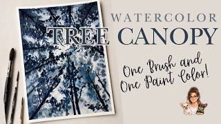 View from Below | Forest Canopy in Payne's Gray | One Brush & One Color