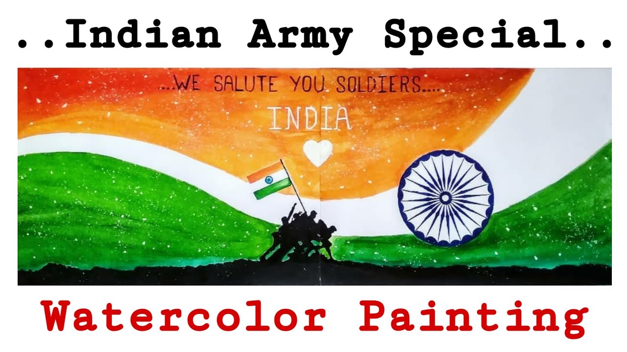 Tribute to Indian Army | 🇮🇳 | Watercolor Painting | Art Creativities