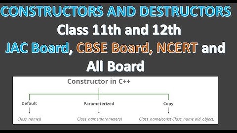 Class 11th and 12th Chapter Constructor and Destructor | CBSE Board | Jharkhand Board  in Hindi 08