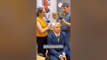 Realistic Human Robot Gets a Hair Makeover! 🤖💇‍♂️ #ai #robot #viralshorts #shorts ‎⁨@AIRobotsLife⁩ 