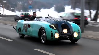 Bugatti Type 57G "Tank" | Start Up + Driving and Drifting on Ice + History | St. Moritz Bugatti 57g Racing Poster