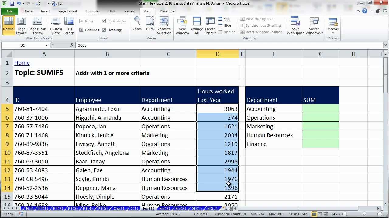 data analysis excel 2010 tutorial