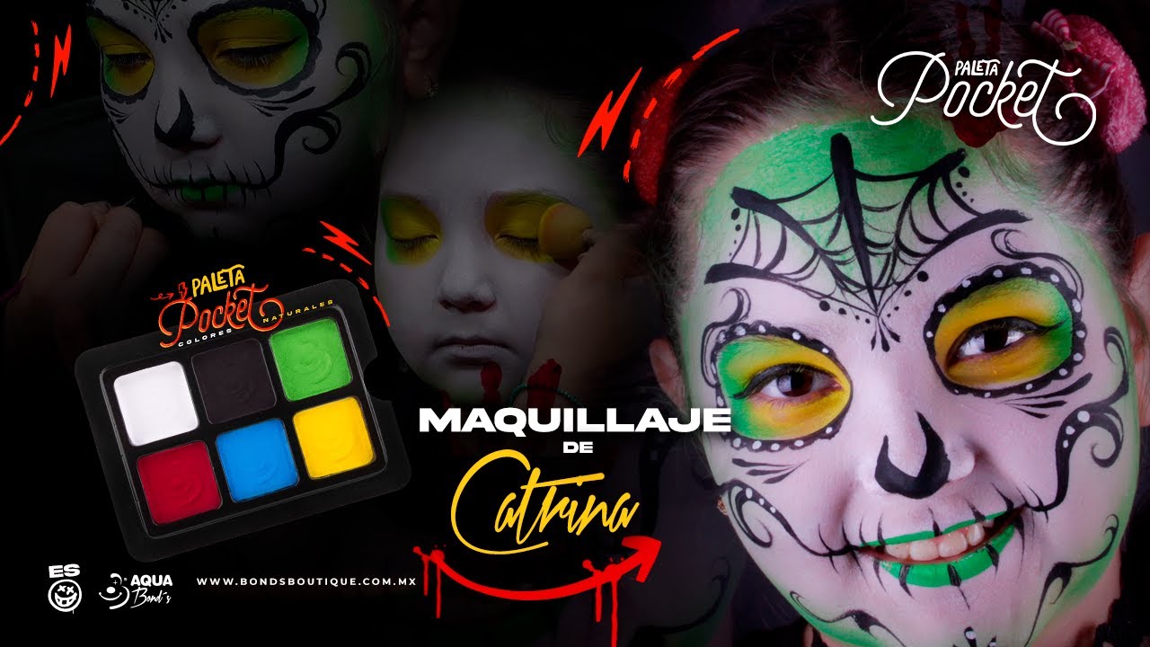 Pintacaritas Catrina 💀⎪Pocket Mate Colores Naturales 🎨⎪Maquillaje de agua 🖌