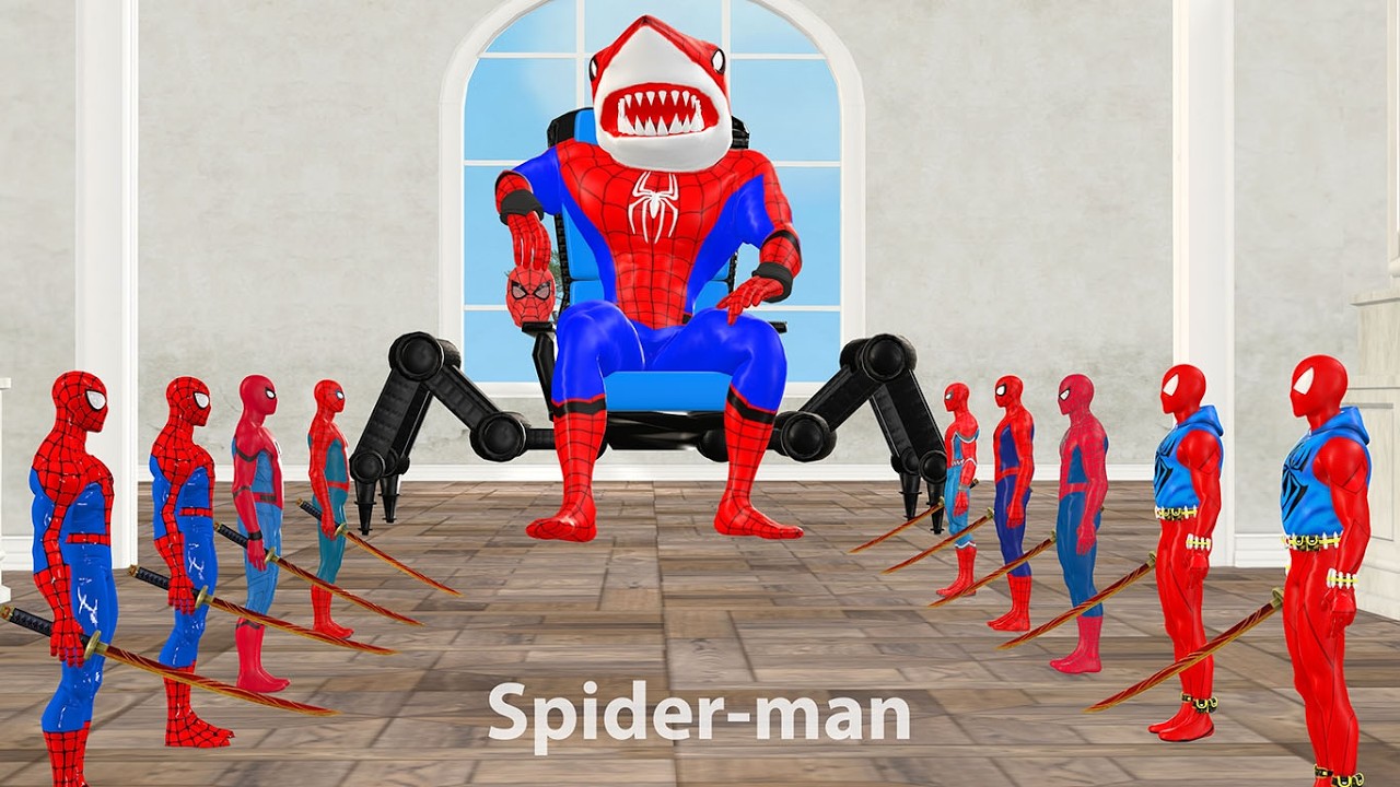 Siêu nhân nhện🔴Game Playing Spider-Man attack shark spider Rescues Batman vs Superman vs Hulk