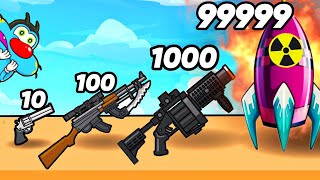 OGGY Upgrading Gun To Overpowered Weapon In | Merge Gun Run Game | Noob Vs Pro Vs Hacker