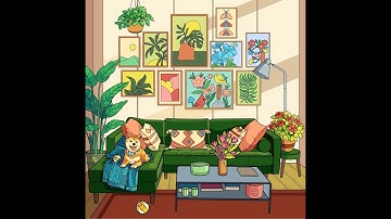 Living Room Wall Art Zen Color Paint by number app #relaxing #coloring #fun #interiors
