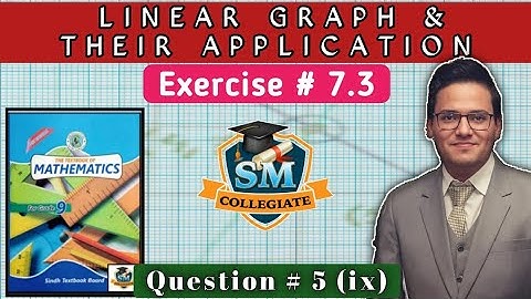 Exercise 7.3 | Question # 5(ix) | Linear Graph and Their Application |  Class 9 | Karachi/Sindh 