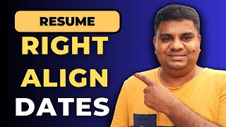 How To Right Align Dates In Word - [ For Resume ]