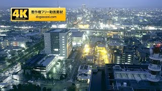 【4K】金沢市夜景動画素材（Kanazawa night view・絶景）ロイヤリティフリー／Japan night view／night view of the factory zone