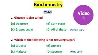 Biochemistry MCQs With Answers- Biochemistry MCQ-Series Videos - Part 1