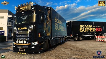 ETS2 | Realistic Driving | Scania NG Tandem | Open Pipe V8 by M. Yıldız | #ets2 1.56