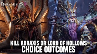 DARKSIDERS 3 - Kill Abraxis or Lord of Hollows Choice Outcome + Secret Ending Cutscene