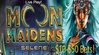 $10-$50 Moon Maidens Selene High Limit Slot play! Change it up!