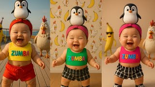 Adorable baby's chicken banana challenge #babydance #chickenbanana