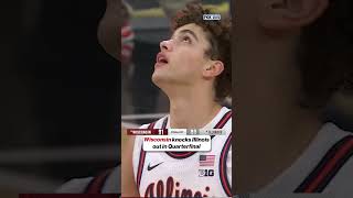 Wisconsin KNOCKS OUT Illinois 😱 #basketball #BigTen #cbb #wisconsin