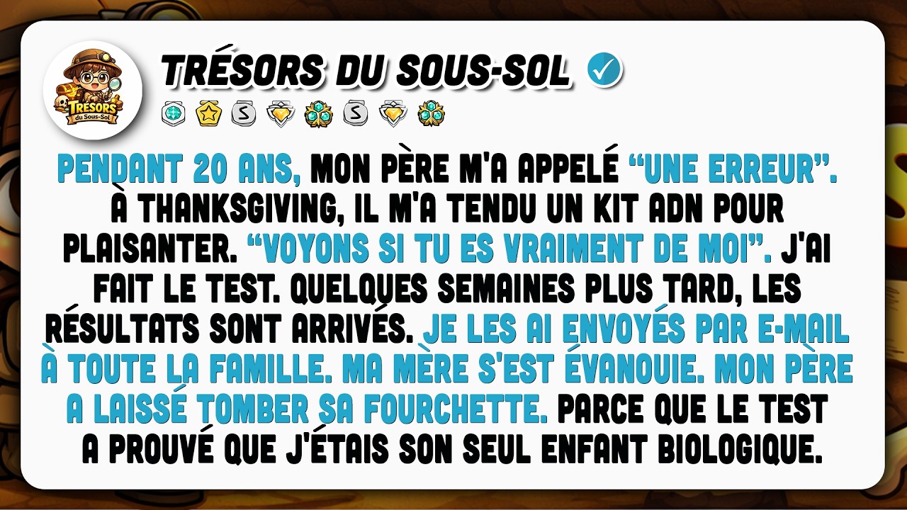 Mon Père M'a Offert Un Kit ADN Pour Rire À Thanksgiving, Mais Les Résultats L'ont Glacé.
