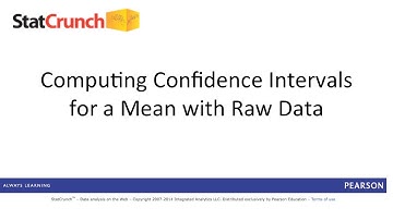 StatCrunch: Computing Confidence Intervals for a Mean with Raw Data
