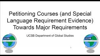 Petitions process for courses + foreign language requirement clearance (w/ no placement tests)