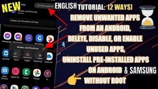 How To Remove Unwanted Apps From An Android Samsung Without Root || Uninstall Pre-installed Apps