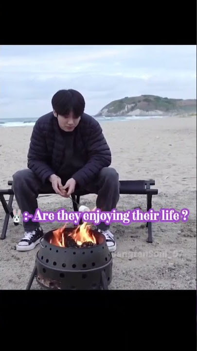 Jungkook missing his Hyungs during shooting for camping vlog 🥺 💜💜✨ #jungkook #jk #bts #shorts