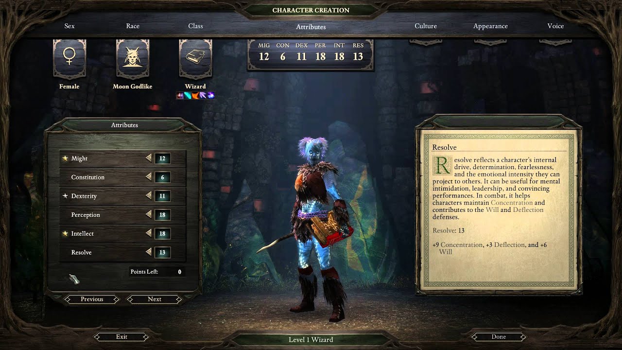 Pillars Of Eternity Solo Potd Wizard! part 1 - Character Creation - YouTube