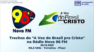 A Voz Do Brasil Para Cristo 28122021 - Rádio Nova 96 Fm 963 Mhz - Timon - Materesina - Pi