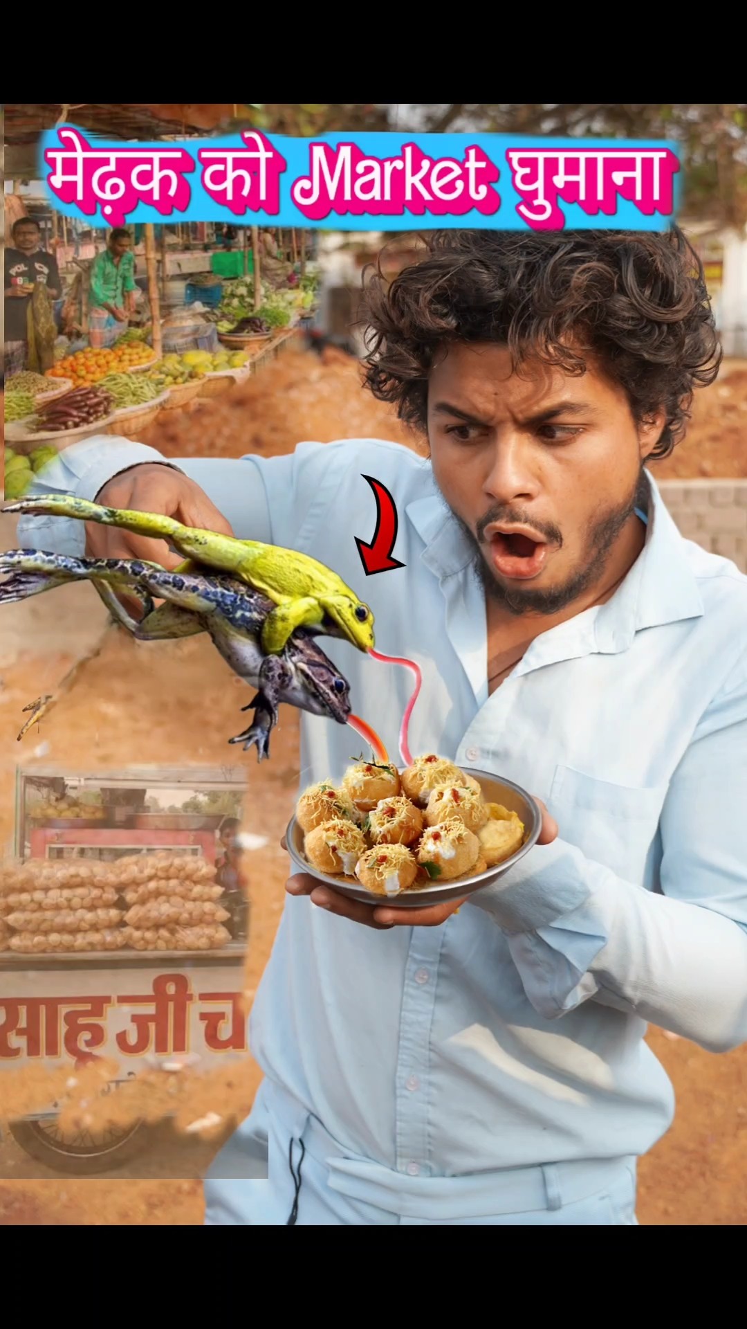 मेंढक?को Market घूमाने जाना!#frog #funny